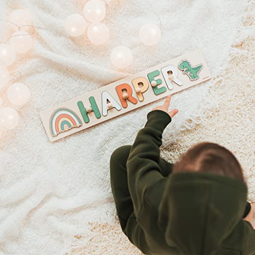 Personalized Wooden Name Puzzle With Knobs For Toddlers