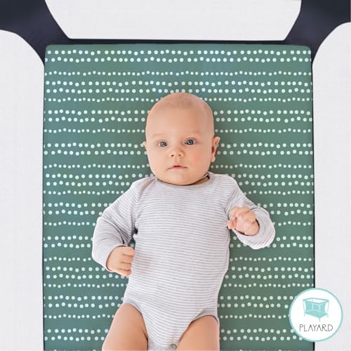 The Peanutshell Green Dino 3-Pack Playard Sheets