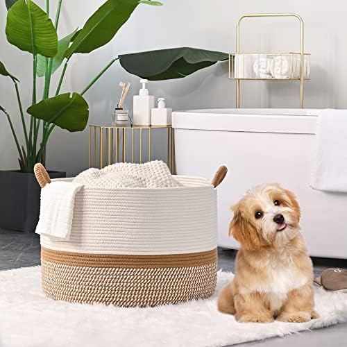 KAKAMAY 20x13 Cotton Woven Storage Basket