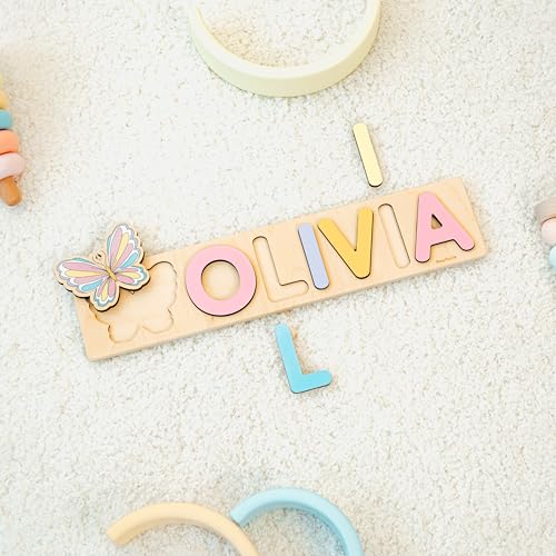 Personalized Wooden Name Puzzle With Knobs For Toddlers