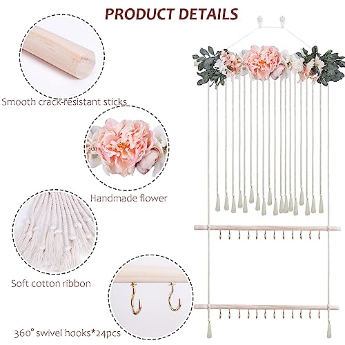 Cherrboll Hair Bow Holder for Girls 24 Hooks Organizer