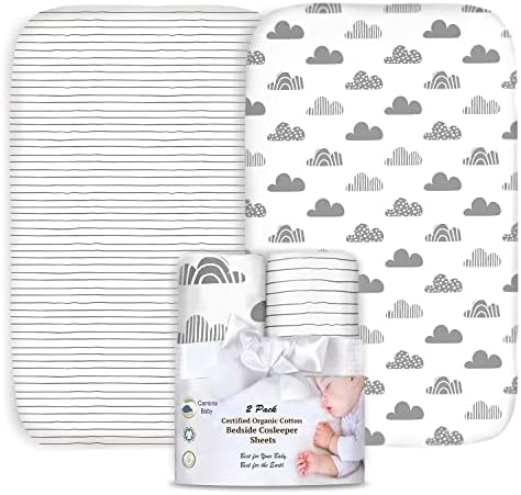 Cambria Baby Organic Cotton Bassinet Sheets 2 Pack
