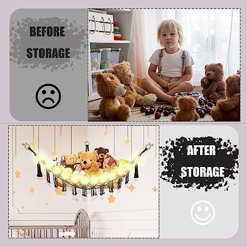 Stuffed Animal Hammock with LED Light - Kids Room Decor