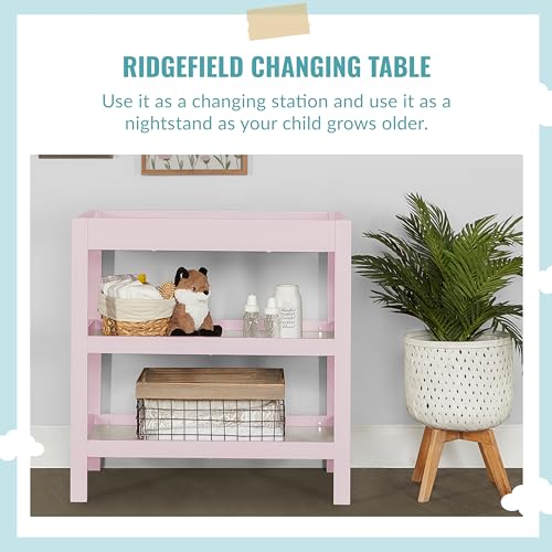 Dream On Me Ridgefield Changing Table in Blush Pink White