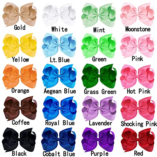 Oaoleer 40Pcs 45 Inch Hair Bows Clips Grosgrain Ribbon