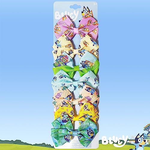 LUV HER Bluey Hair Bows 7pcs Set for Girls