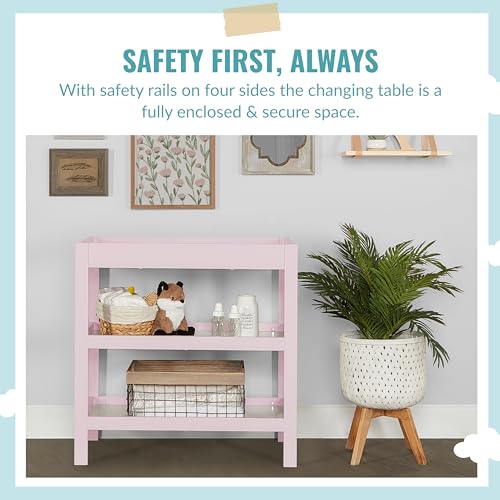 Dream On Me Ridgefield Changing Table in Blush Pink White