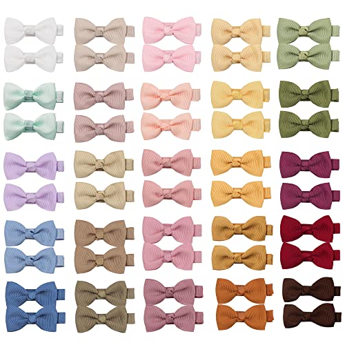 CLLOT 50PCS Baby Hair Clips with Bows for Girls