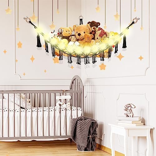 Stuffed Animal Hammock with LED Light - Kids Room Decor