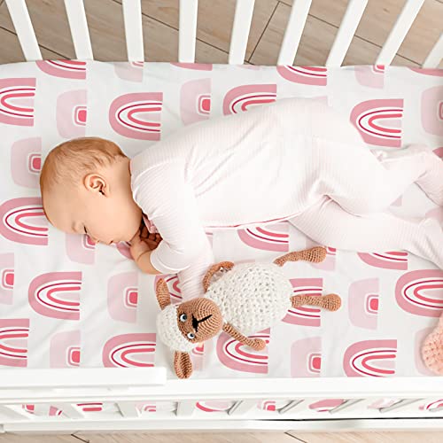 GLLQUEN Baby Bassinet Sheets 4 Pack - Soft Breathable Elastic Fitted Mattress Cover