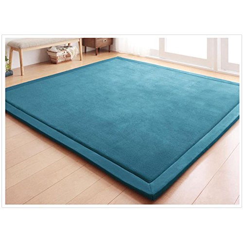 Loartee Velvet Play Mat for Toddlers Blue 49x49