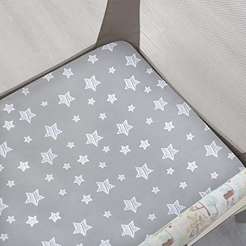Moonsea Pack and Play Sheets with Stars Bunny Pattern