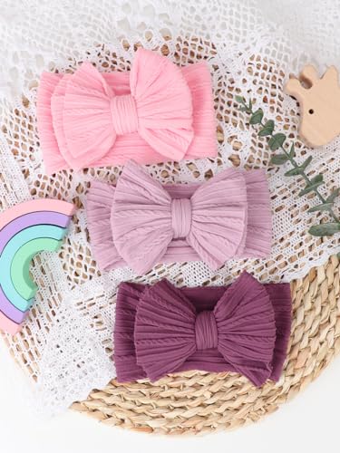 AQOKKA Baby Bows Headbands with Big Bows for Newborn Toddler