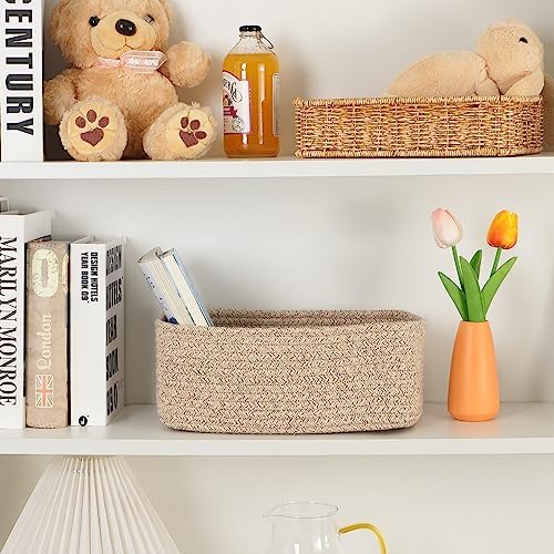 MiniArk 3-Pack Woven Storage Baskets 115x75x47 Mixed Brown