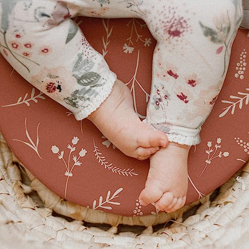 GLLQUEN Baby Bassinet Sheets 4 Pack Floral Pattern