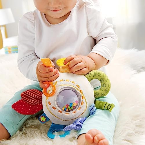 HABA Teether Cuddly Rainbow Round - Soft Activity Toy with Rattling Teething Elements 1