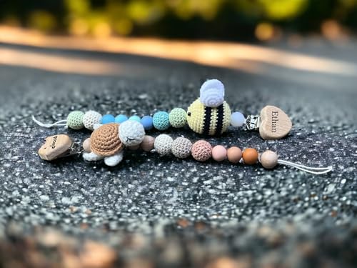 Handmade Custom Crochet Pacifier Clip for Boys and Girls