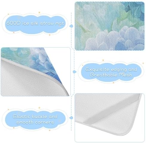 Blue Hydrangea Motto Cooling Baby Mattress Topper 28x52