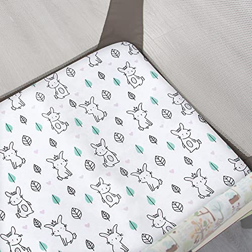 Moonsea Pack and Play Sheets with Stars Bunny Pattern