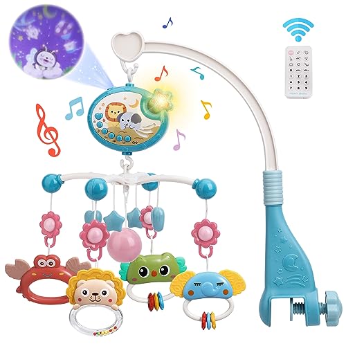 Mini Tudou Crib Mobile with Music Lights Remote Control