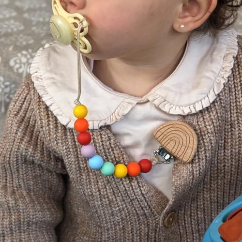 Canjolie Wood Paci Clips 2 Pack for Baby