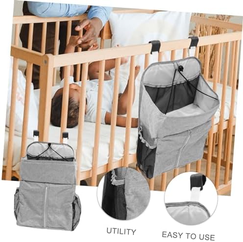 GARVALON 1pc Crib Storage Bag Bed Organizer for Diapers and Essentials
