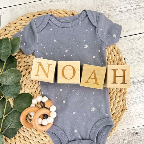 Custom Engraved Name Blocks for Baby