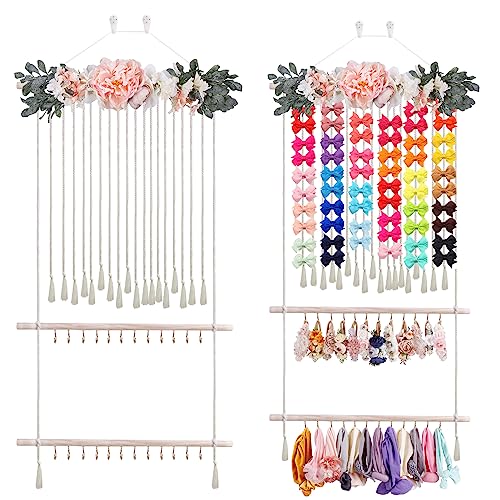 Cherrboll Hair Bow Holder for Girls 24 Hooks Organizer