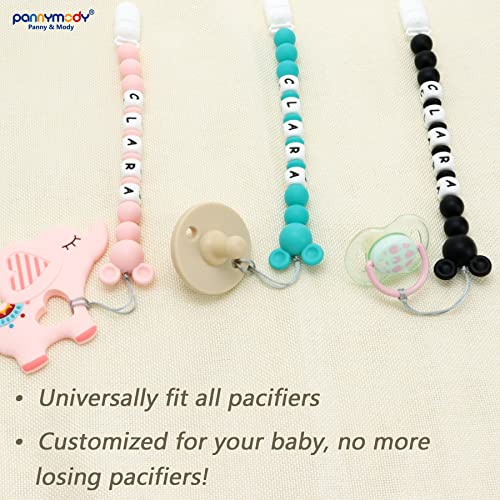 Panny Mody Pacifier Clip with Name and Mouse Head Design