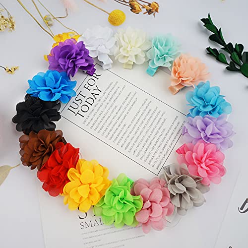 DED 40PCS 2 Chiffon Flower Hair Clips for Baby Girls
