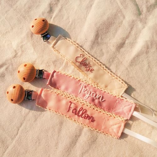 Custom Pacifier Clip With Name 6 Inch L