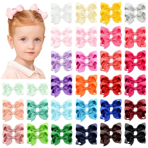 58pcs 3 Inches Grosgrain Ribbon Pinwheel Hair Clips for Baby Girls Kids