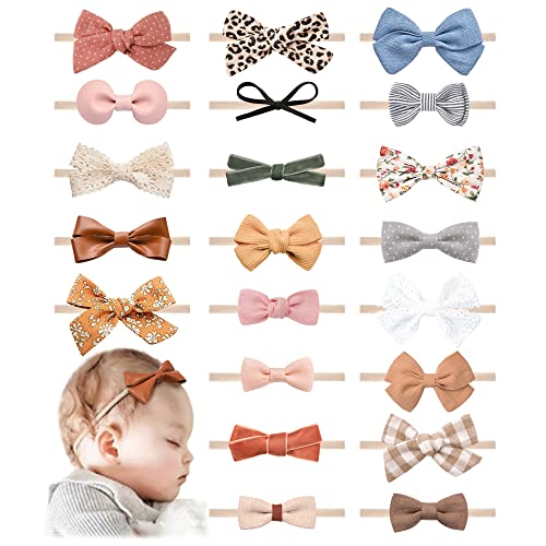 21 Piece Baby Headbands and Bows Set for Girls and Infants