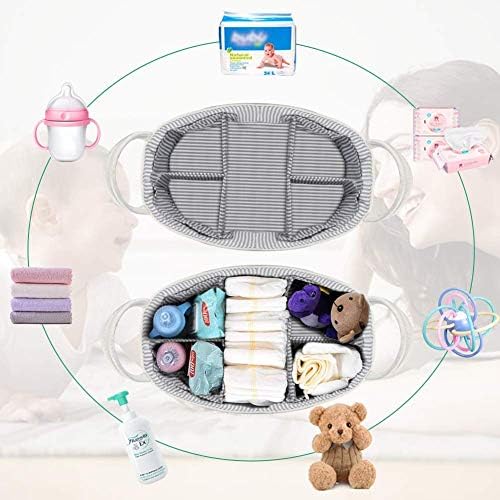 Lzellah Baby Diaper Caddy Organizer with 8 Pockets and 2 Dividers