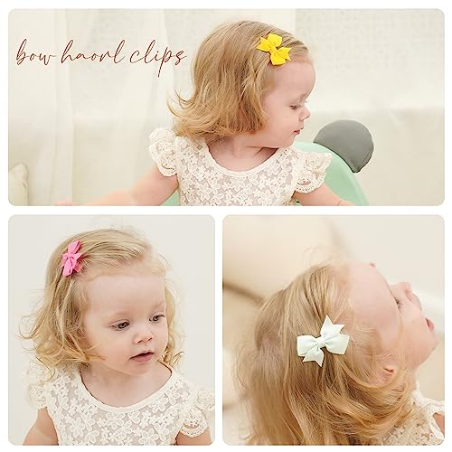 50PCS 2-Inch Baby Hair Clips with Grosgrain Bows