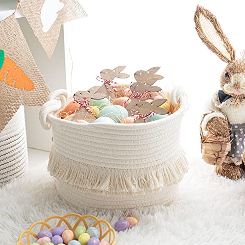 CherryNow Cotton Rope Decorative Hamper with Tassels