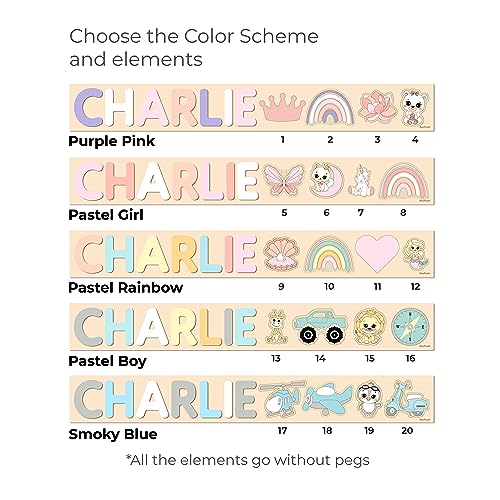 Personalized Wooden Name Puzzle With Knobs For Toddlers