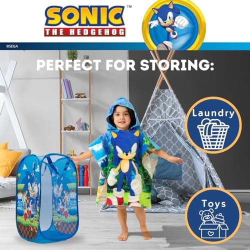 Sonic Pop Up Hamper for Kids Collapsible Storage Bin