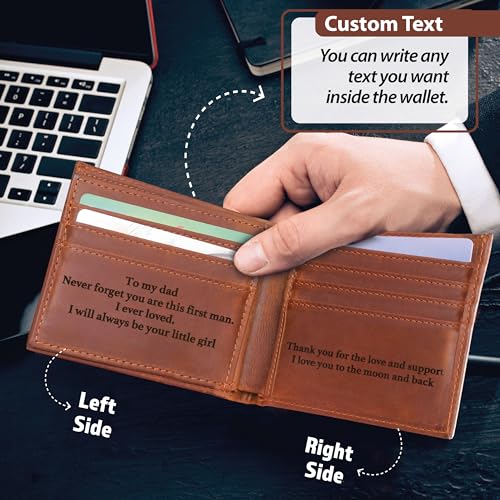 Personalized Leather Wallet for Men - Custom Initials Design