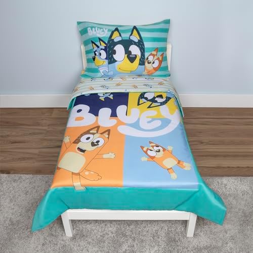 Bluey 4 Piece Toddler Bedding Set - Blue Boys or Girls