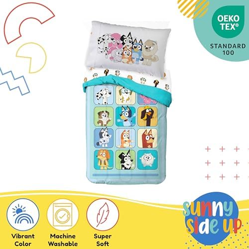 Sunny Side Up Bluey Friends Toddler Bedding Set