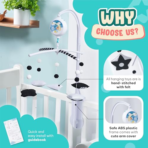 EverLove Montessori Mobile Baby Crib - Visual Stimulation Lullaby Music 1