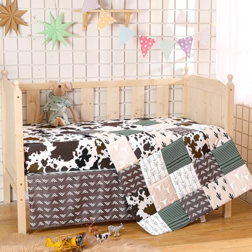 Hahafelt 3 Piece Patchwork Crib Bedding Set 1