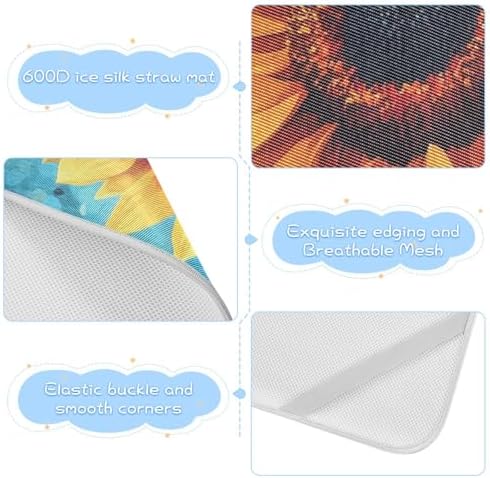 Blue Sunflower Cooling Baby Mattress Pad 28x52 1
