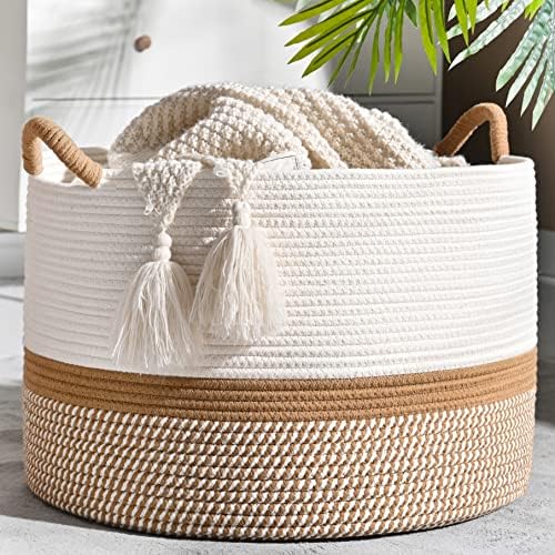 KAKAMAY 20x13 Cotton Woven Storage Basket