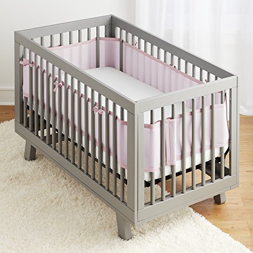 BreathableBaby Mesh Liner for Full-Size Cribs Light Pink