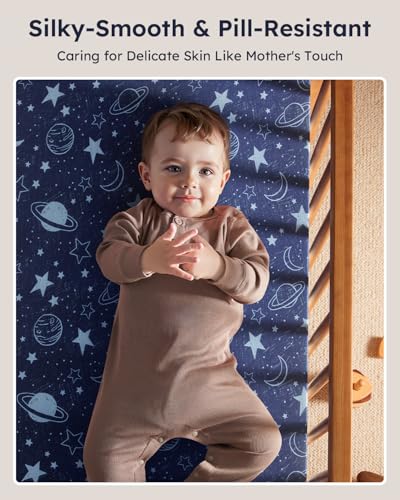 Unnivoll 3-Pack Neutral Crib Sheets Breathable Microfiber 28x52x8in