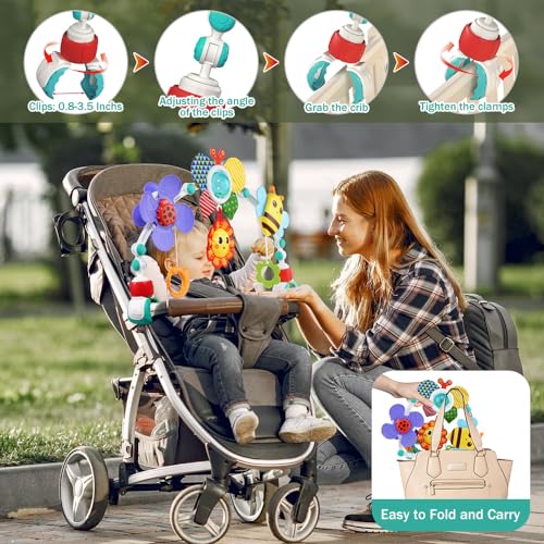 Baby Stroller Arch Toys with Sensory Play and Hanging Accessories