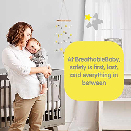 BreathableBaby Mesh Liner for Full-Size Cribs Light Pink