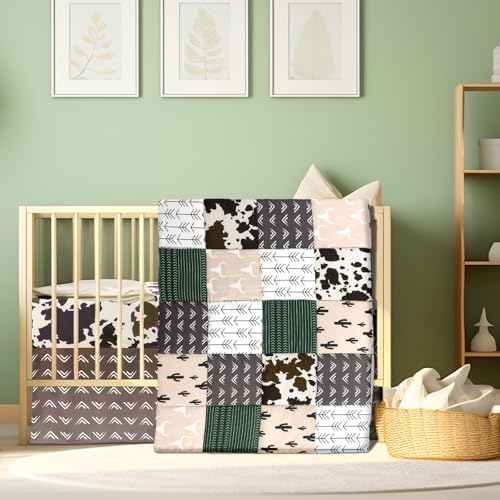 Hahafelt 3 Piece Patchwork Crib Bedding Set 1